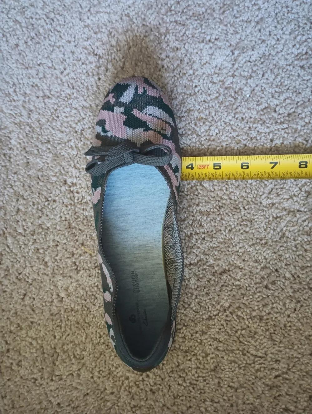 Cloudsteppers by Clarks Carly Hope Camouflage‎ Flats with Bow 8M